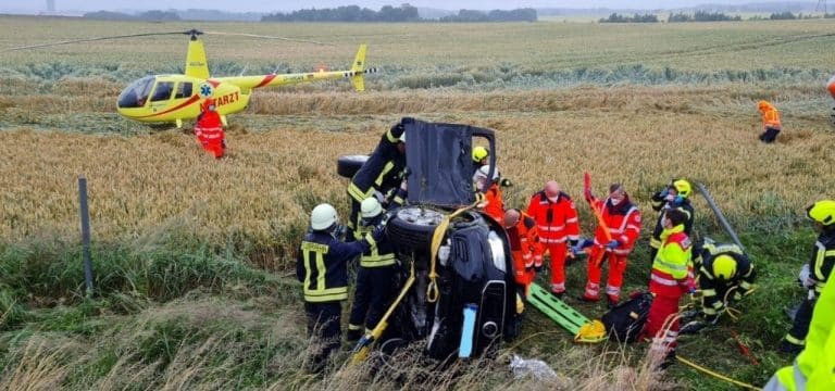 Glasewitz: Schwerer Unfall mit Verletzten auf A19