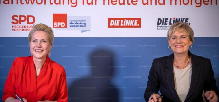 Rot-Rot vor Aufnahme der Regierungsarbeit in Schwerin
