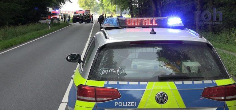 Vollsperrung der B104 bei Schwerin nach Verkehrsunfall