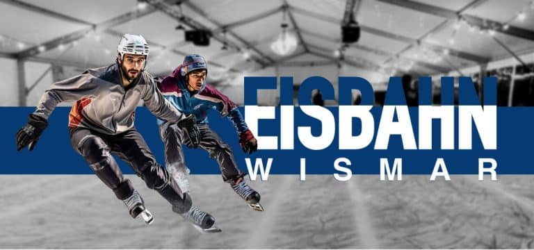 Eiszeit in Wismar: Eisbahn bis 18.02.2024 am Alten Hafen geöffnet
