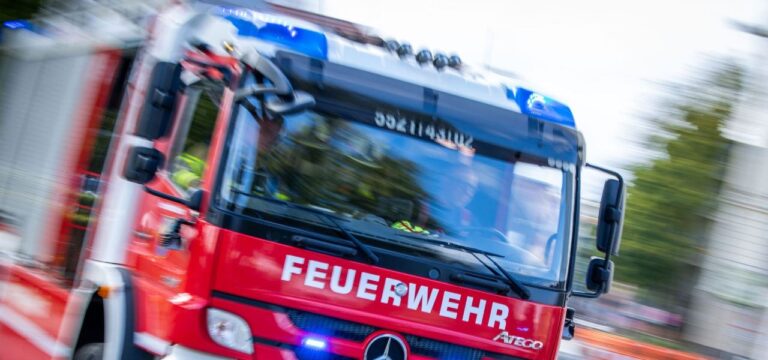 Brand auf einem Recyclinghof bei Neu Degtow
