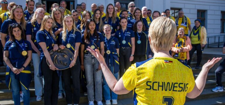 Schwerin feiert seine Deutschen Volleyball-Meisterinnen