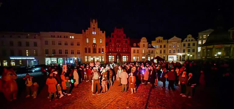 Protest mit Botschaft in Wismar: „Wir sind das Stadtbild“