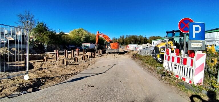 Großbaustelle Werftstraße: Ausbau im Gewerbegebiet West verläuft planmäßig