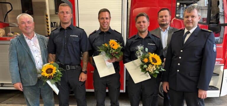 Wismarer Berufsfeuerwehr: Drei Beförderungen zum Oberbrandmeister