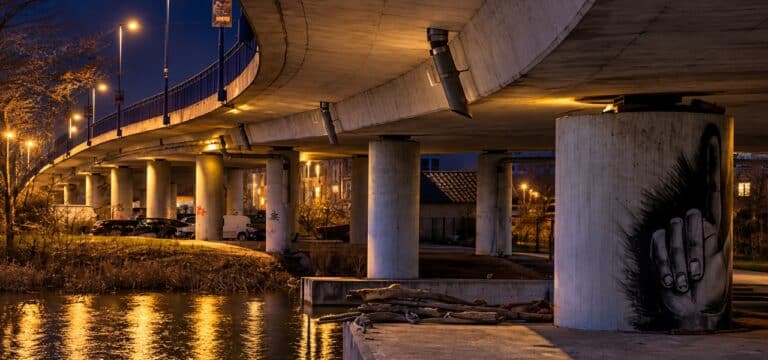 40-Tonnen-Lastzug auf der Hochbrücke: Wismarer Sorgenkind besteht nächtlichen Belastungstest